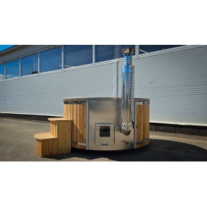 Round 200cm acrylic hot tub with integrated heater