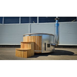 Apvalus 200cm  akrilo kubilas su integruota krosnele