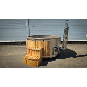 Round 200cm acrylic hot tub with integrated heater
