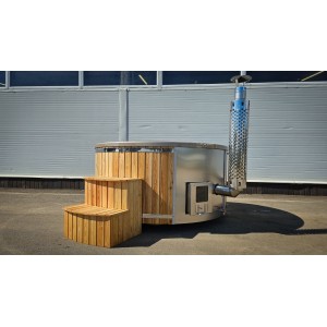 Round 200cm acrylic hot tub with integrated heater