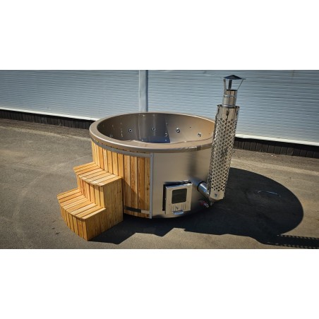 Round 200cm acrylic hot tub with integrated heater