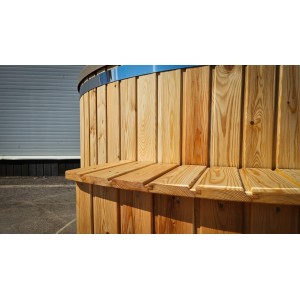 Round 200cm acrylic hot tub with integrated heater