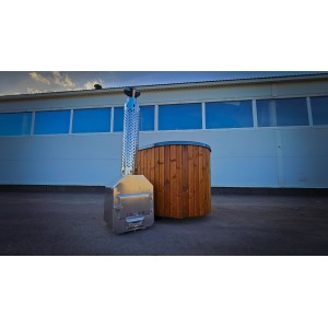 Ofuro 2 person fiberglass hot tub with external heater