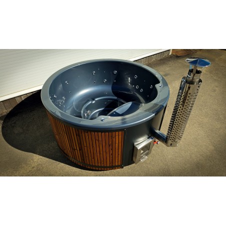 Round 200cm acrylic hot tub with integrated heater
