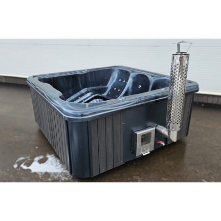 Acrylic  245cm square hot tub with integrated heater