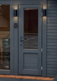 Wooden doors with glass